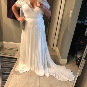 ASOS Sophia plunge lace wedding dress